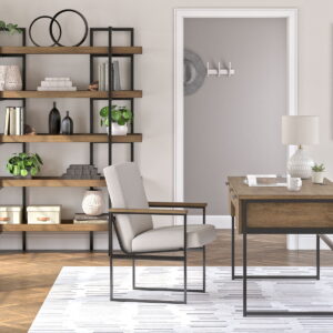 Montia - Home Office Desk, Desk Chair, Bookcase - Light Brown