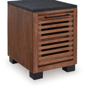 Kallari - Chair Side End Table - Warm Brown / Black