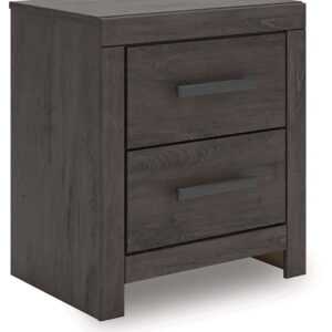 Prendonea - Two Drawer Night Stand - Charcoal