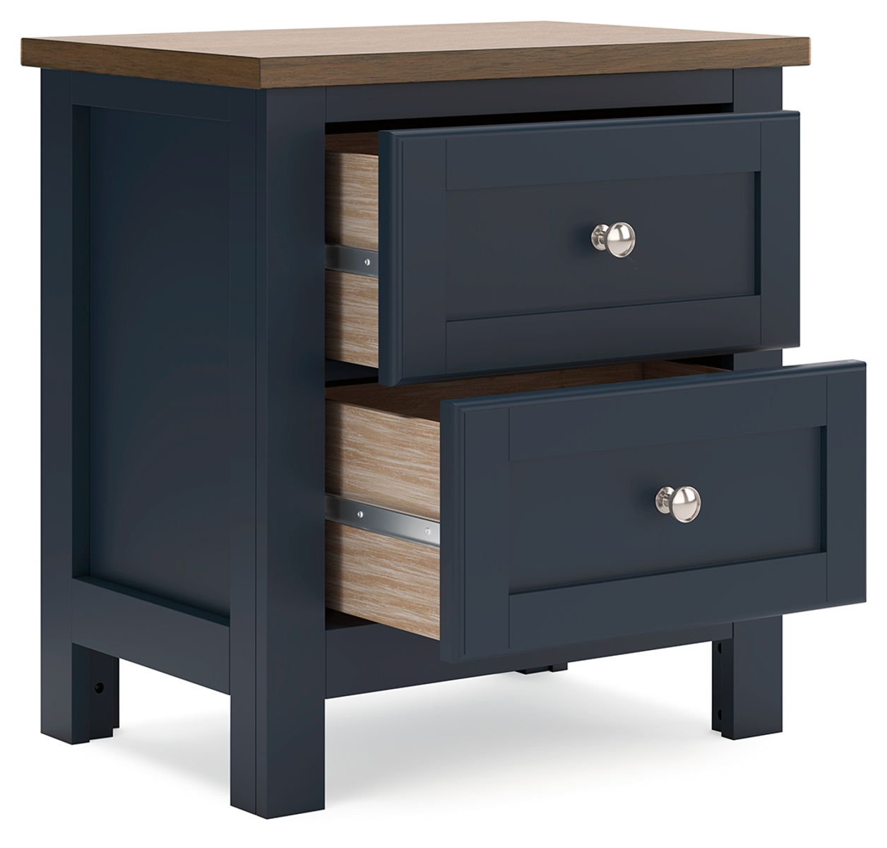 Landocken - Two Drawer Night Stand - Brown / Blue - Image 4