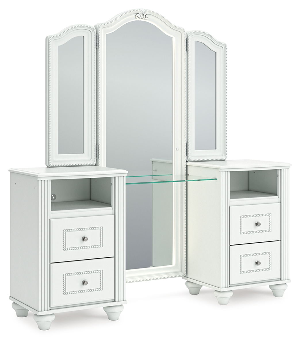 Kozlani - Vanity With Mirror - White - Image 3