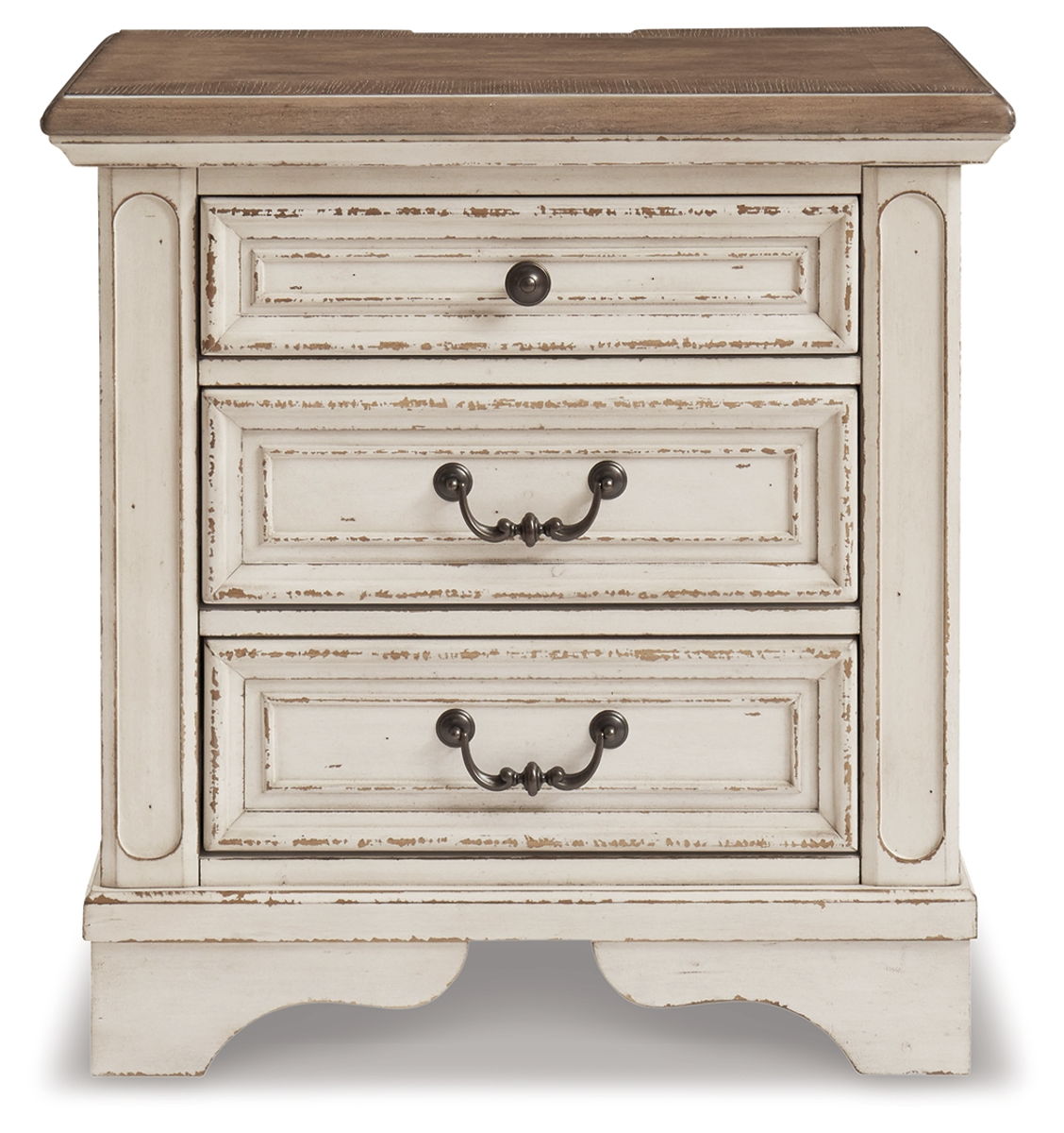 Realyn - Three Drawer Night Stand - White / Brown / Beige - Image 6