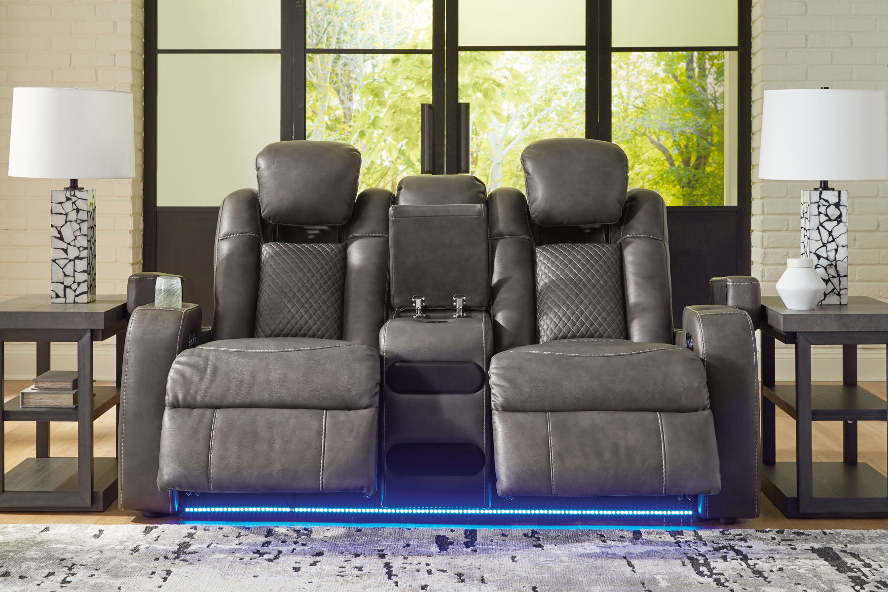 Fyne-dyme - Power Reclining Loveseat With Console/Adj Hdrst - Image 15