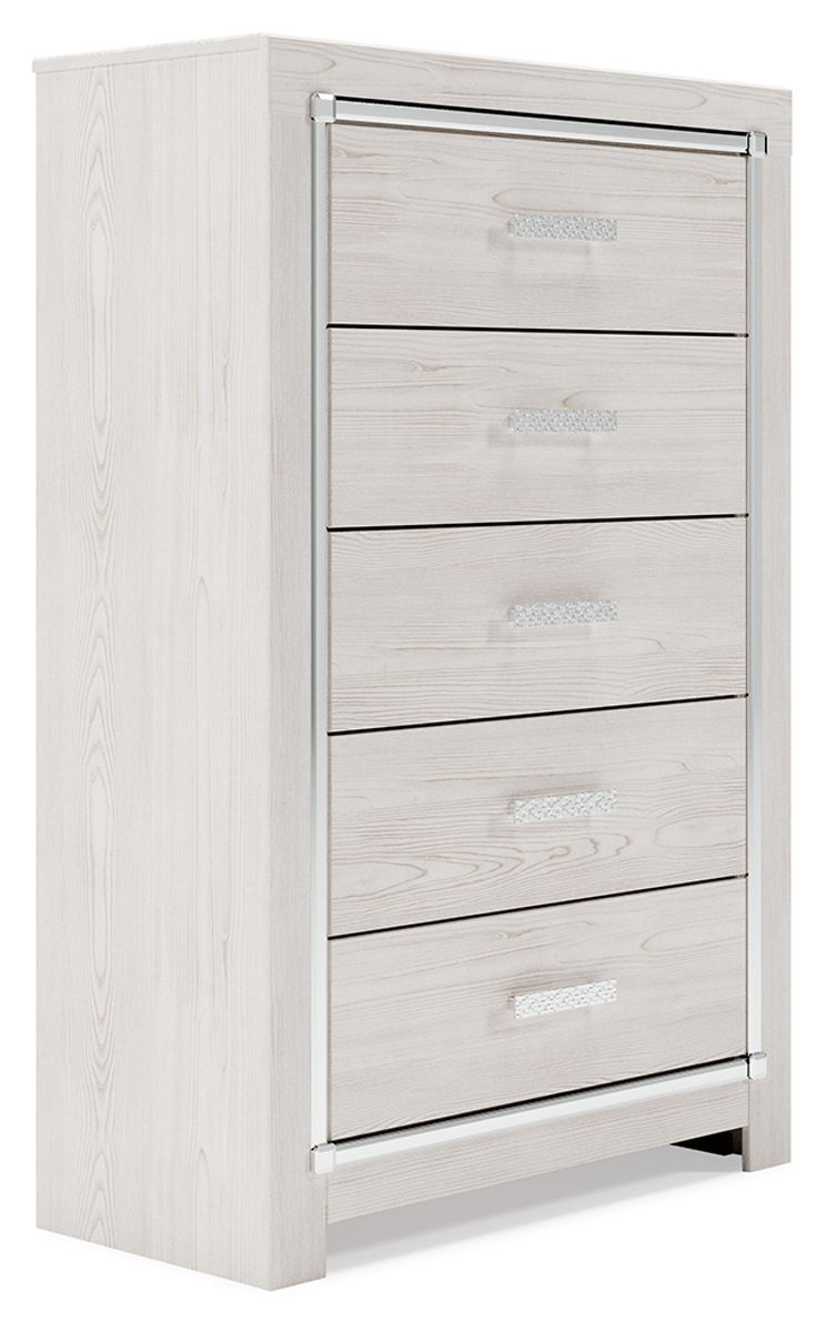 Altyra - Five Drawer Chest - White