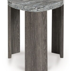 Surmour - Triangle End Table - Gray / Brown