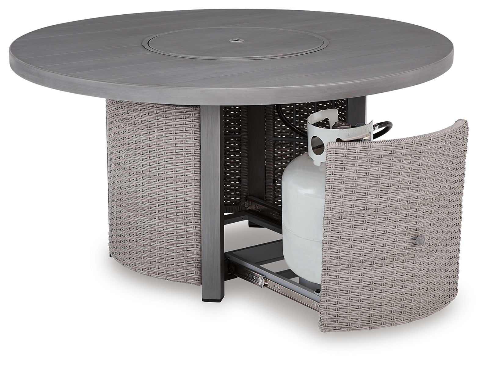 Half Moon Beach - Round Fire Pit Table - Gray - Image 7