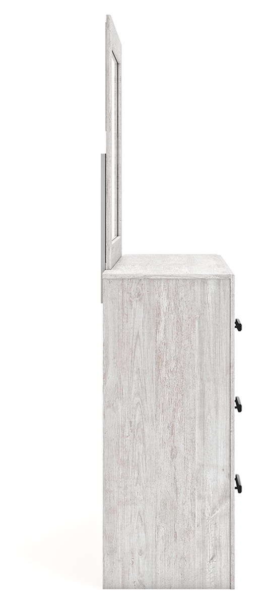Cayboni - Dresser And Mirror - Whitewash - Image 4