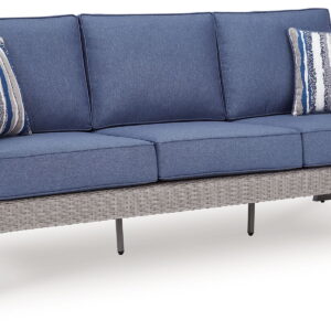 Half Moon Beach - Sofa With Cushion - Blue / Gray