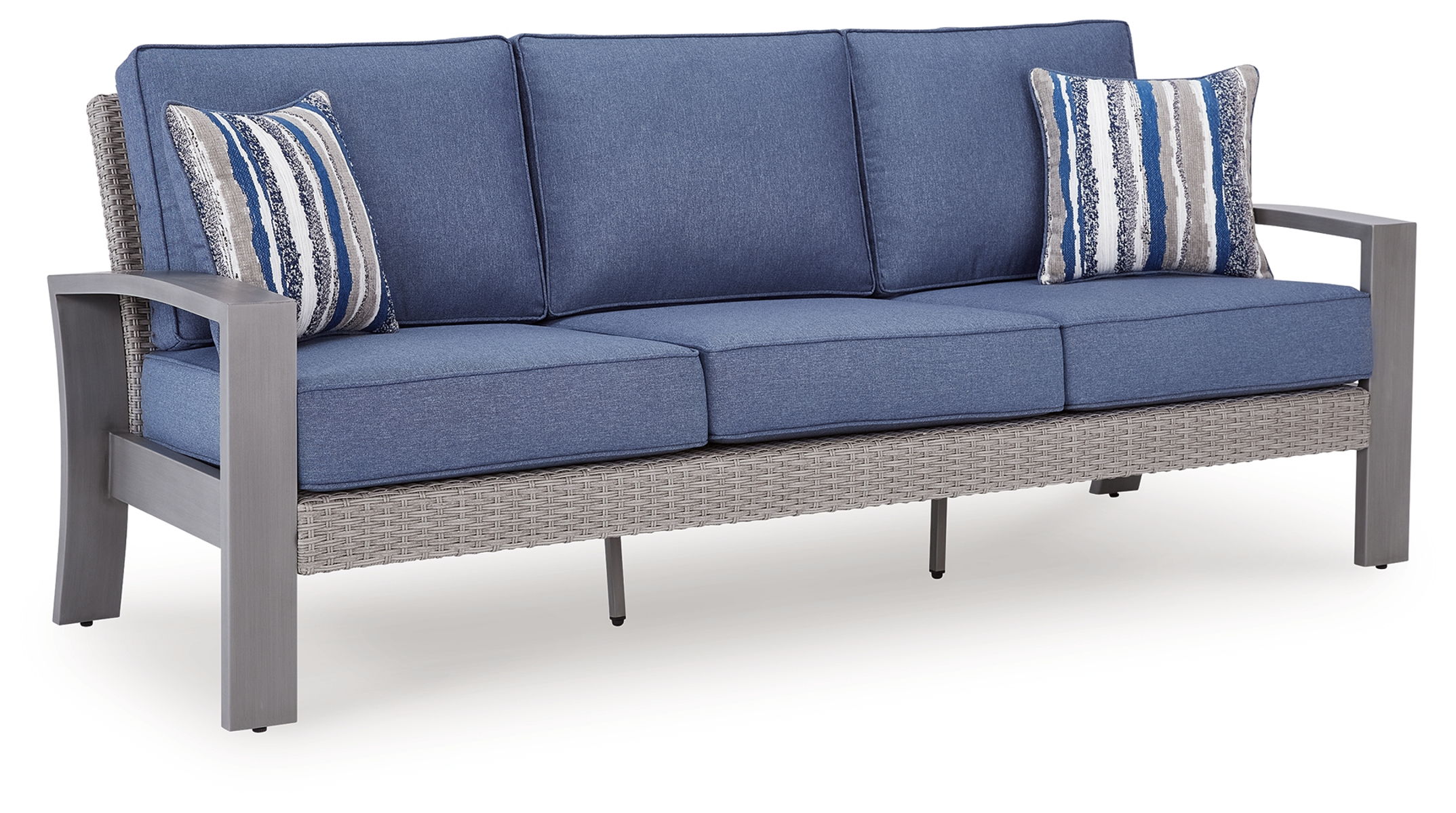 Half Moon Beach - Sofa With Cushion - Blue / Gray