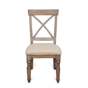Aberdeen - X - Back Upholstered Side Chair (Set of 2) - Weathered Driftwood