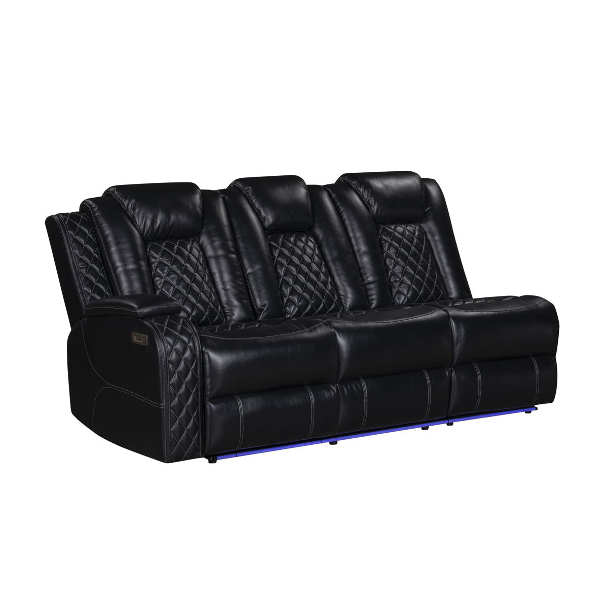 Orion II - LAF Sofa With Power Headrest & Footrest - Black - Image 5