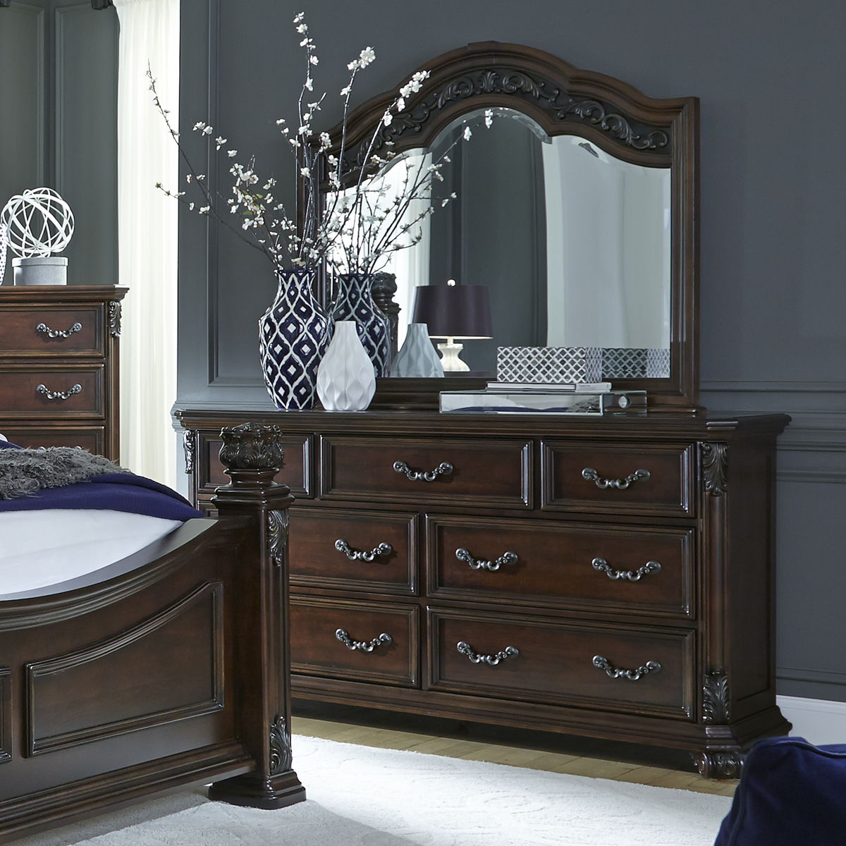 Messina Estates - Dresser & Mirror - Dark Brown - Image 5