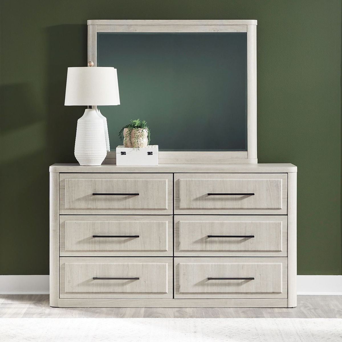 Modern Play - Dresser & Mirror - Natural White