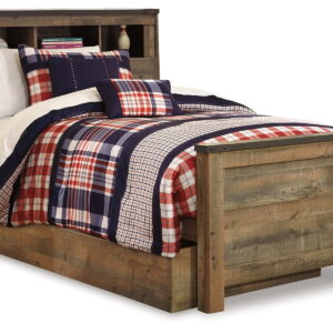 Trinell - Twin Bookcase Bed With 1 Large Storage Drawer - Brown