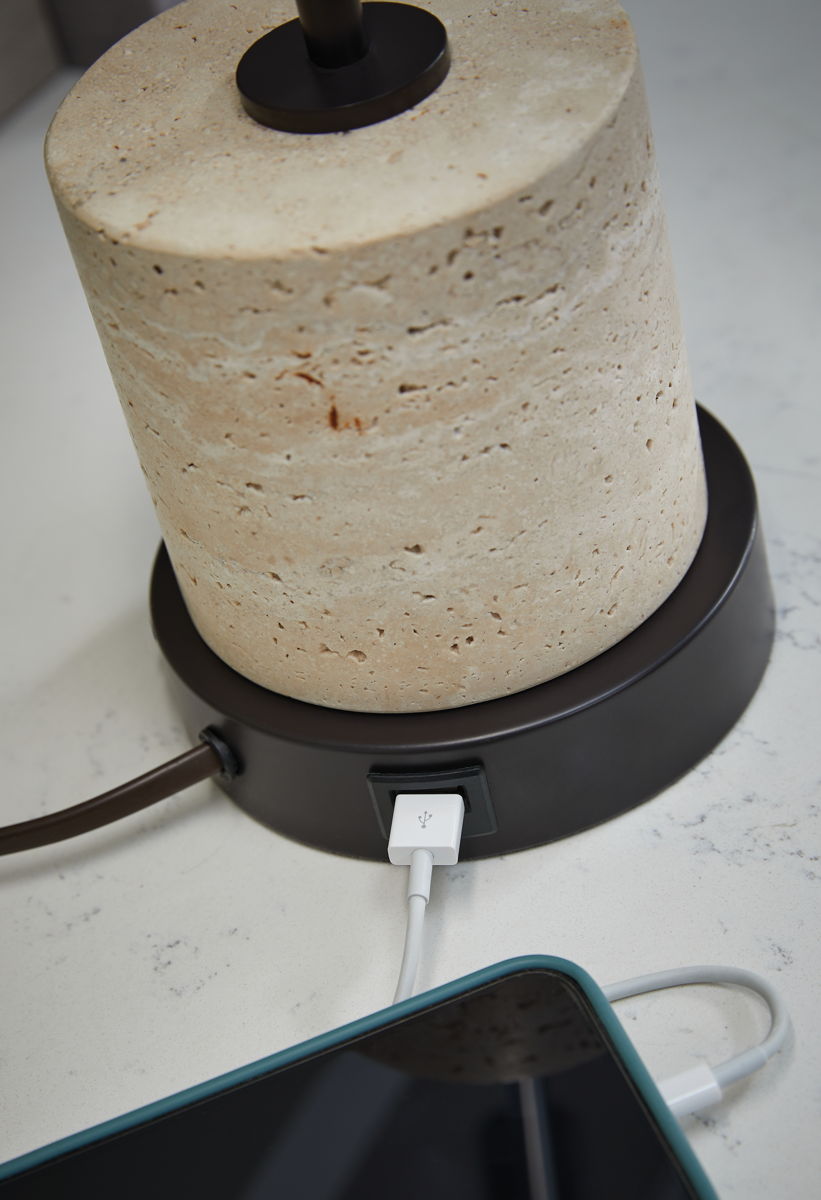 Vinmour - Metal Desk Lamp - Brown / Beige - Image 2