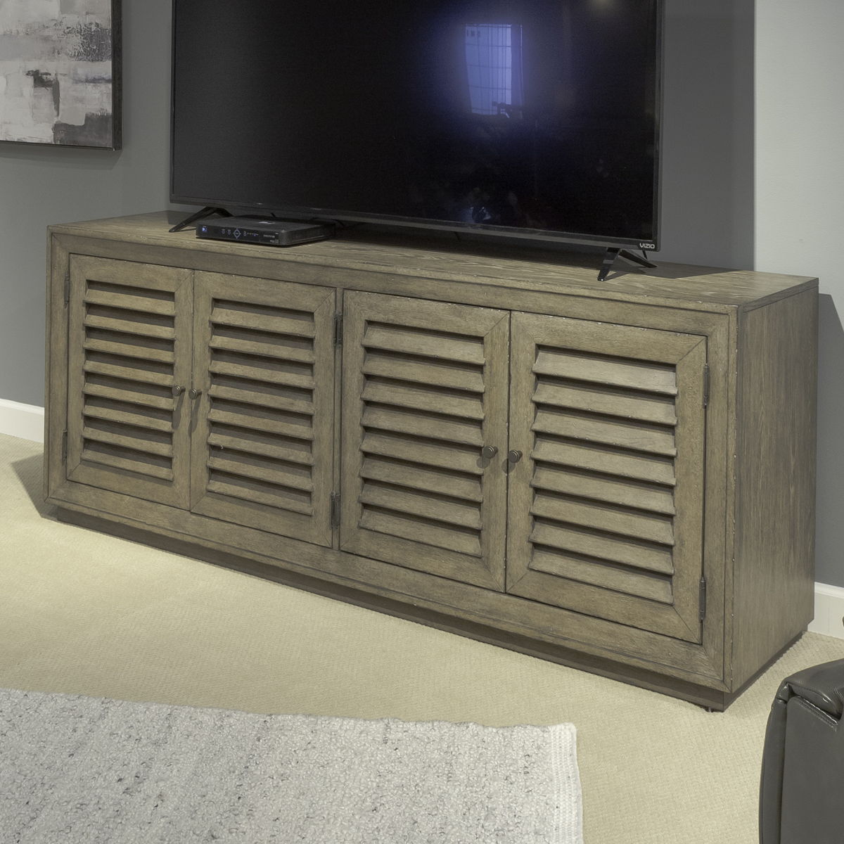 Aspen Sky - 78" TV Console - Weathered Saddle Brown