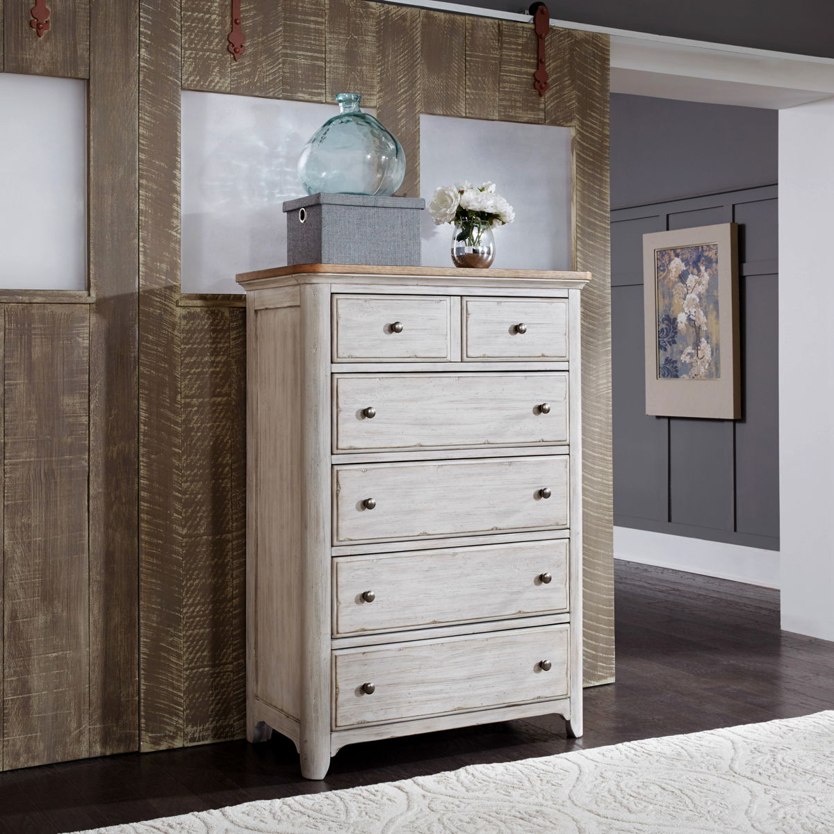 Farmhouse Reimagined - 5 Drawer Chest - White - Image 9