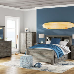 Frandern - Bookcase Panel Bedroom Set With Storage