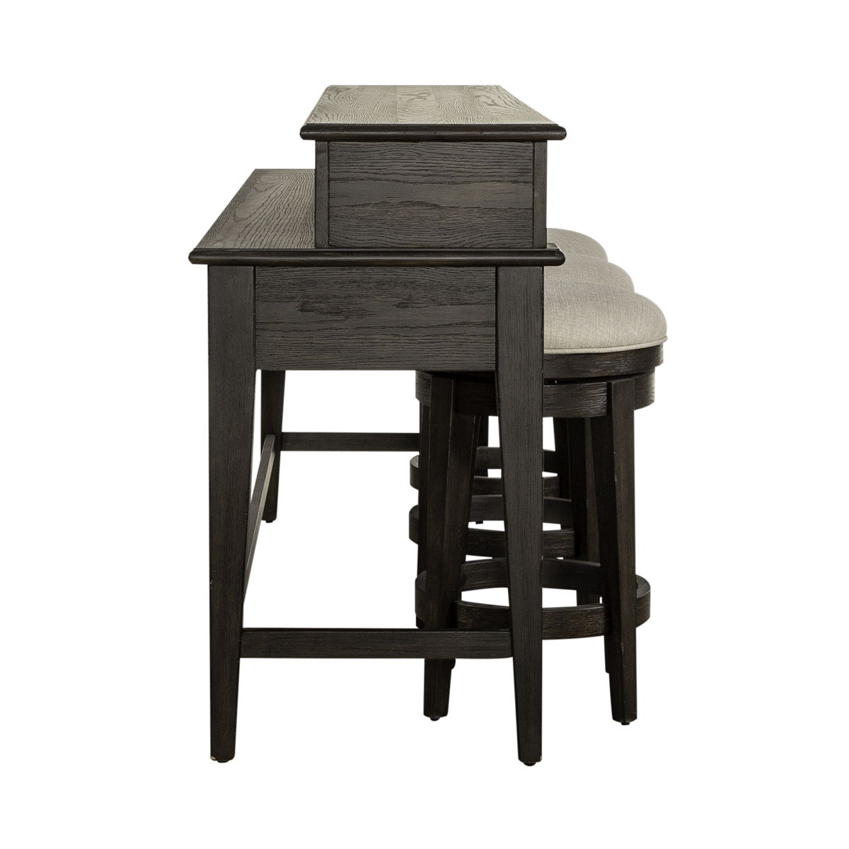 Mill Creek - 4 Piece Console Set (Bar Console & 3 Stools) - Peppercorn - Image 7