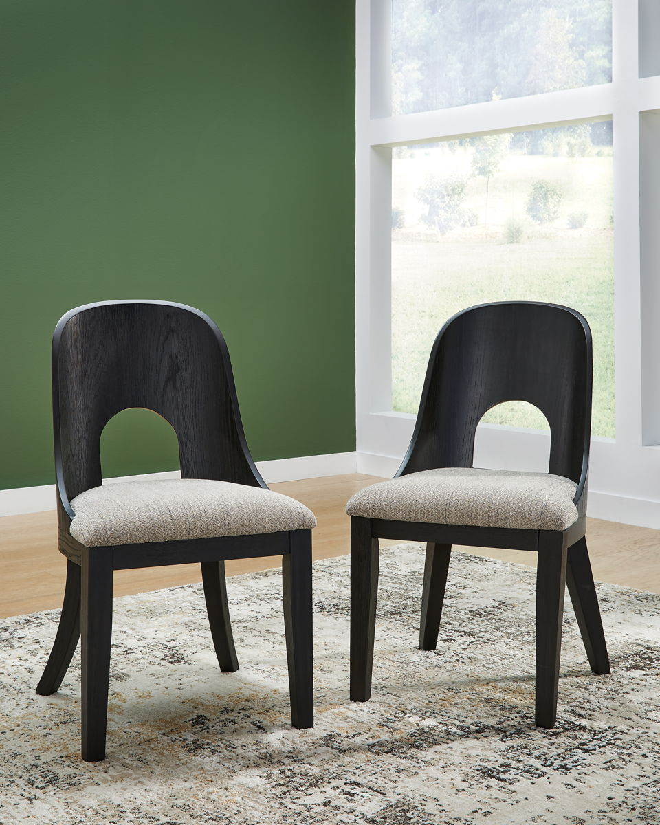 Rowanbeck - Dining Upholstered Side Chair (Set of 2) - Gray / Black - Image 7