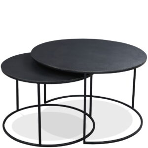 Declan - Round Nesting Coffee Table - Black