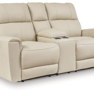 Dahlmoore - Dbl Power Reclining Loveseat With Console - Almond