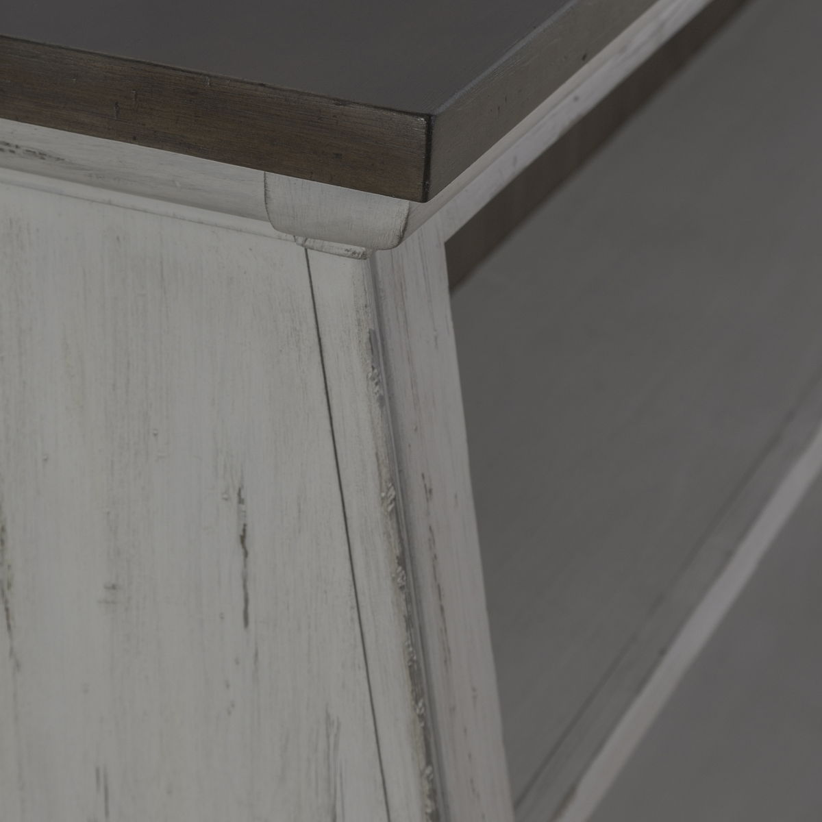 River Place - Angled Server Hutch - Riverstone White & Tobacco - Image 8