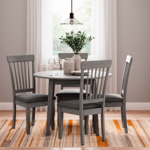 Shullden - 5 Pc. - Drop Leaf Table, 4 Side Chairs - Gray