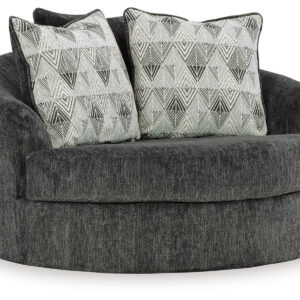 Biddeford - Oversized Swivel Accent Chair - Shadow