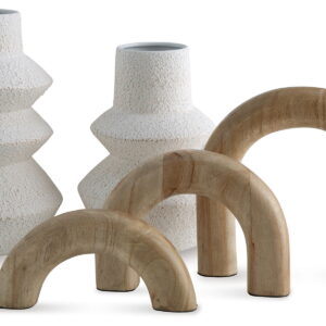 Maddwarth - Accessory Set (Set of 5) - White / Natural Brown