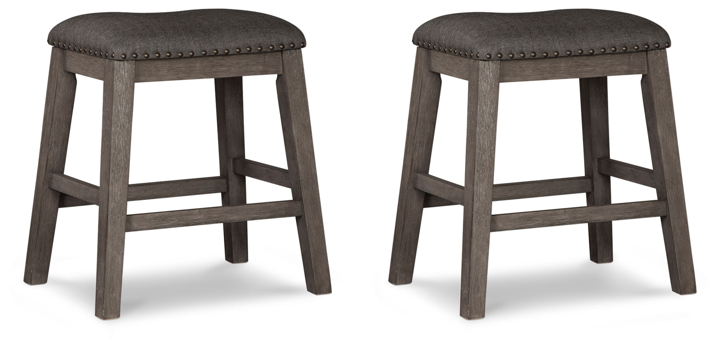 Caitbrook - Upholstered Stool (Set of 2) - Gray
