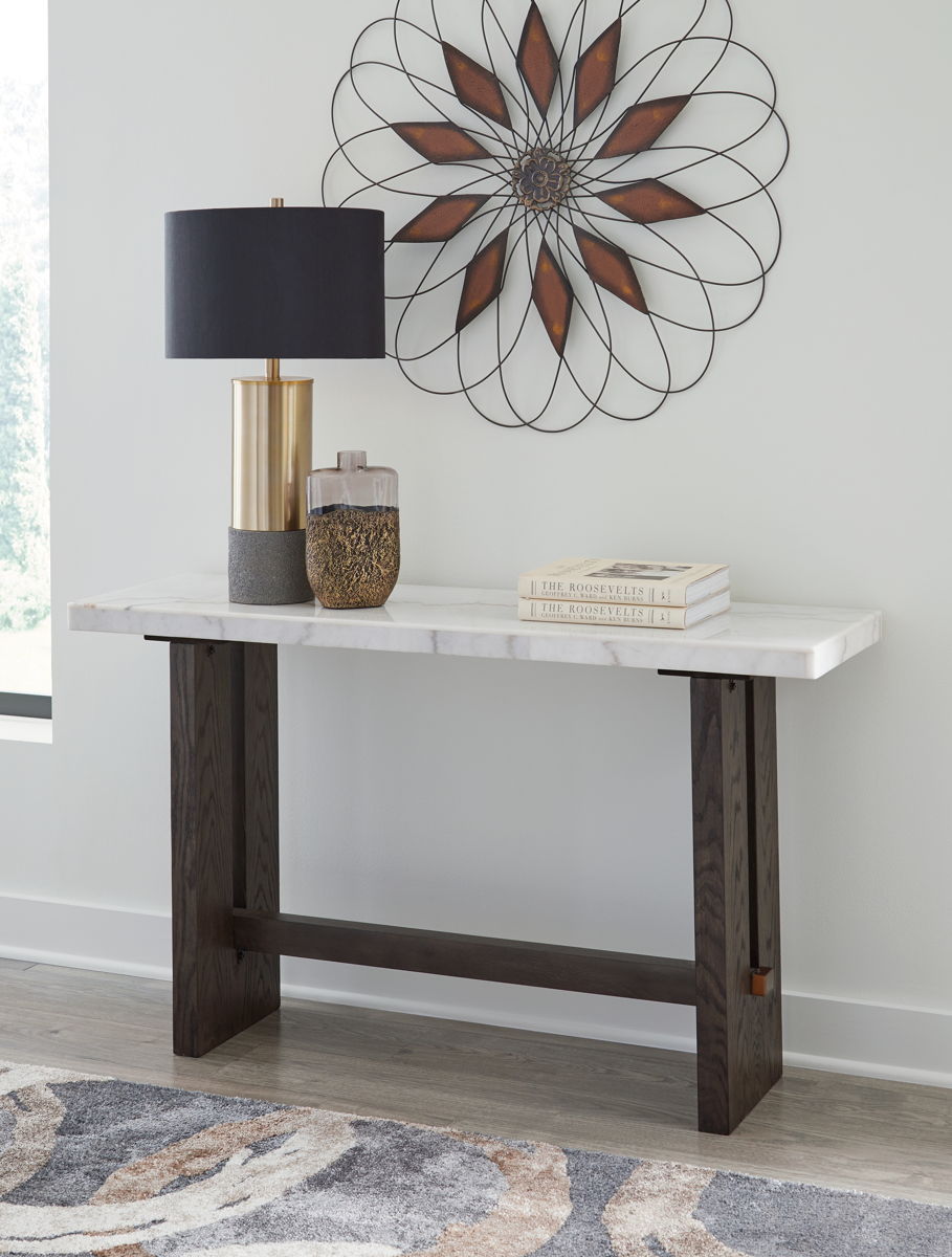 Burkhaus - Sofa Table - White / Dark Brown - Image 7