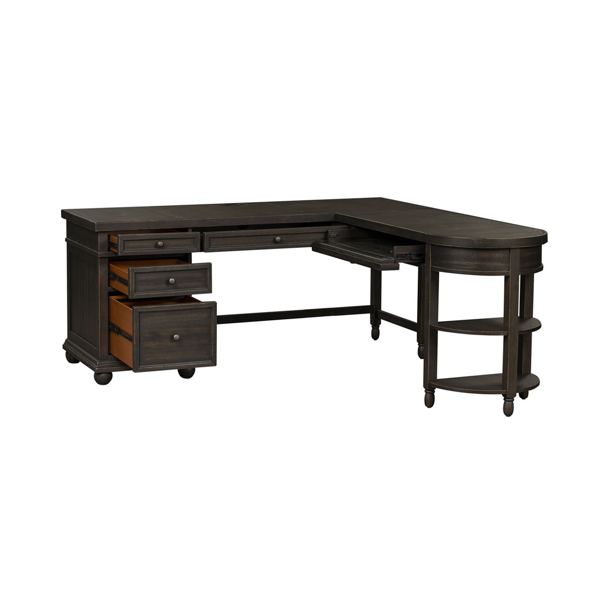 Harvest Home - L Shaped Desk - Black - Image 5
