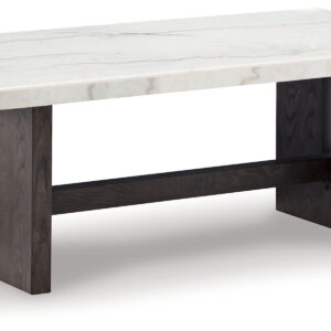 Burkhaus - Rectangular Cocktail Table - White / Dark Brown