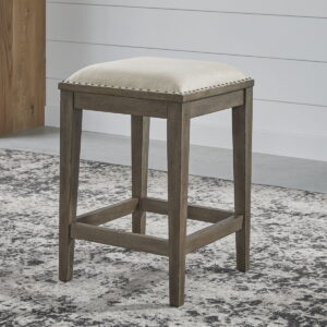 Americana Farmhouse - Upholstered Console Stool - Light Brown