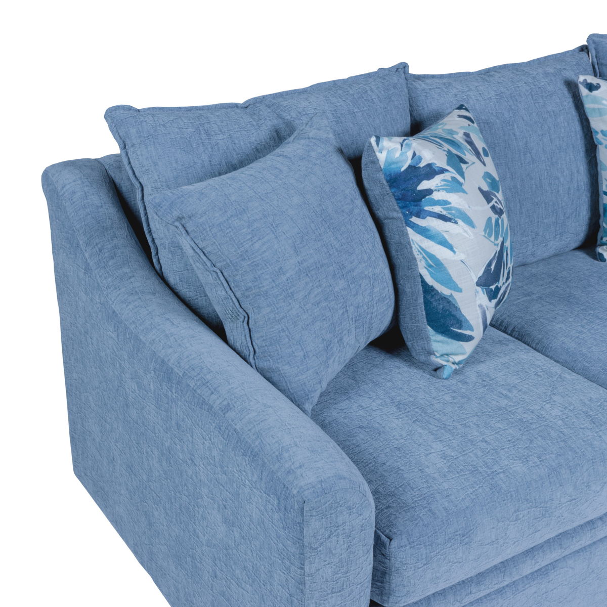 Sylvie - Sofa With 4 Accent Pillows - Slate Blue - Image 5