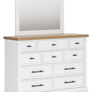 Ashbryn - Dresser And Mirror - White / Natural