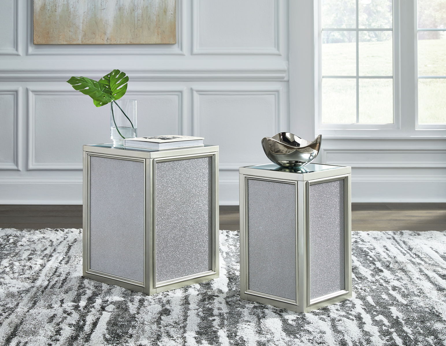 Traleena - Nesting End Tables (Set of 2) - Silver Finish - Image 6
