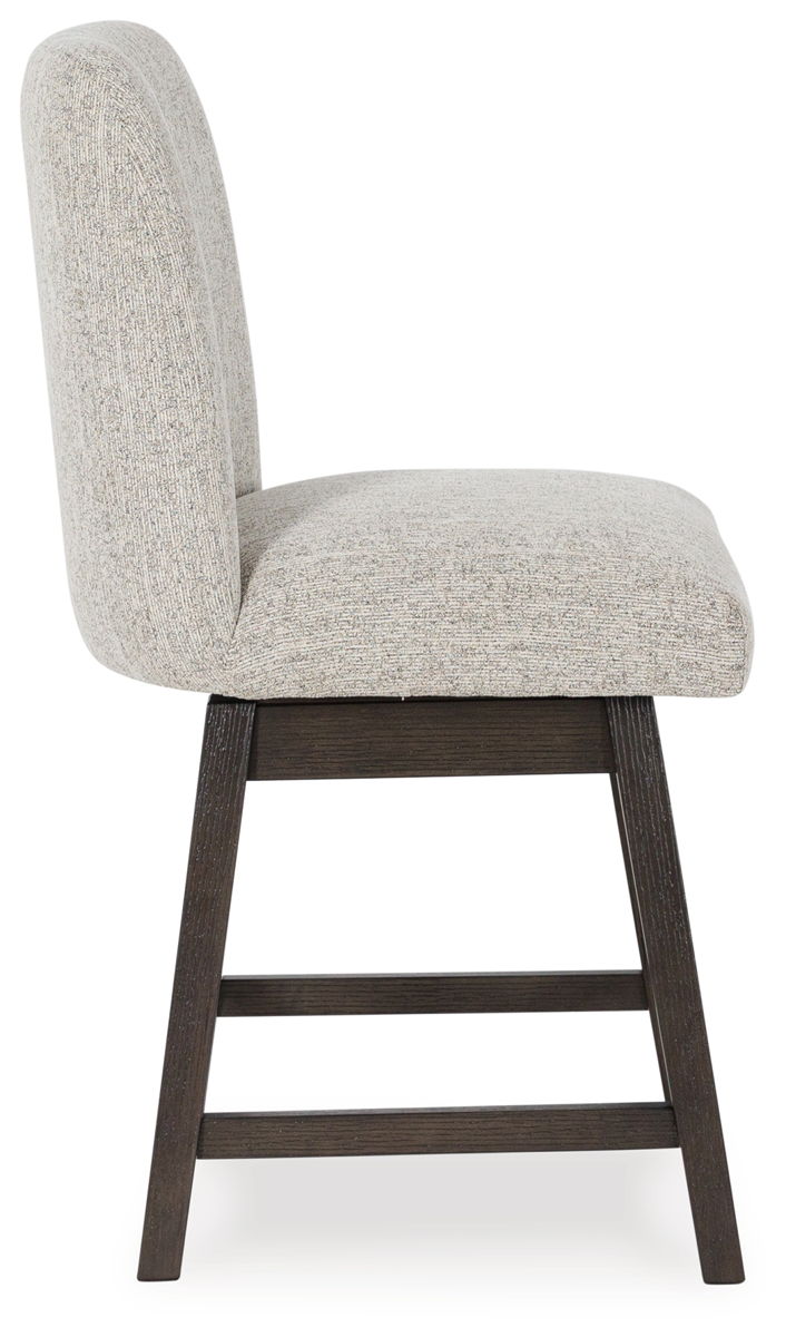 Burkhaus - Upholstered Swivel Barstool (Set of 2) - Beige / Dark Brown - Image 4