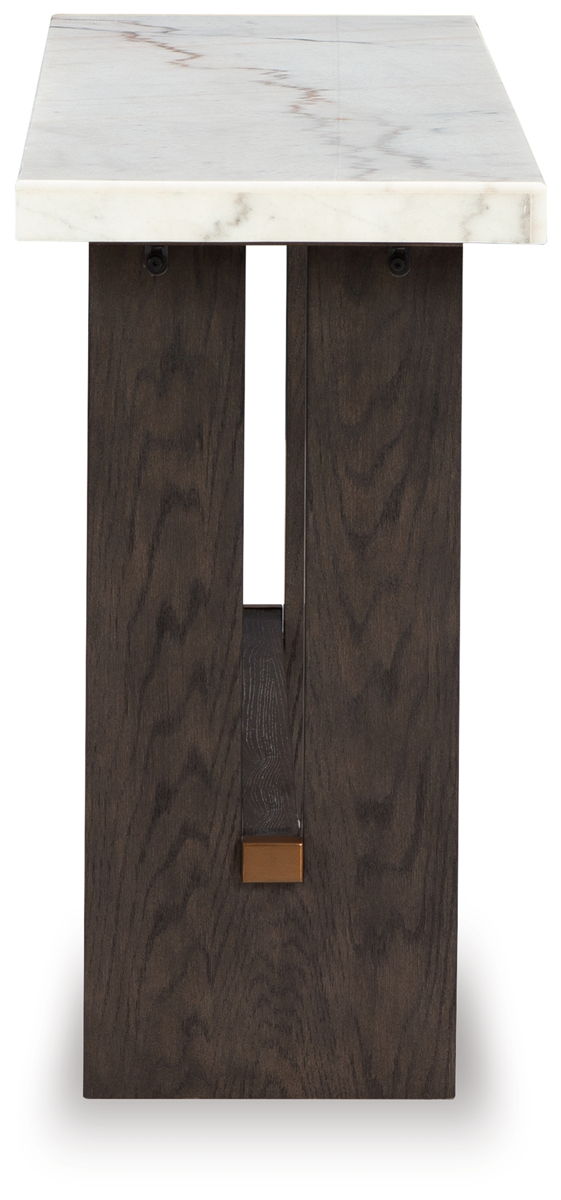 Burkhaus - Sofa Table - White / Dark Brown - Image 2