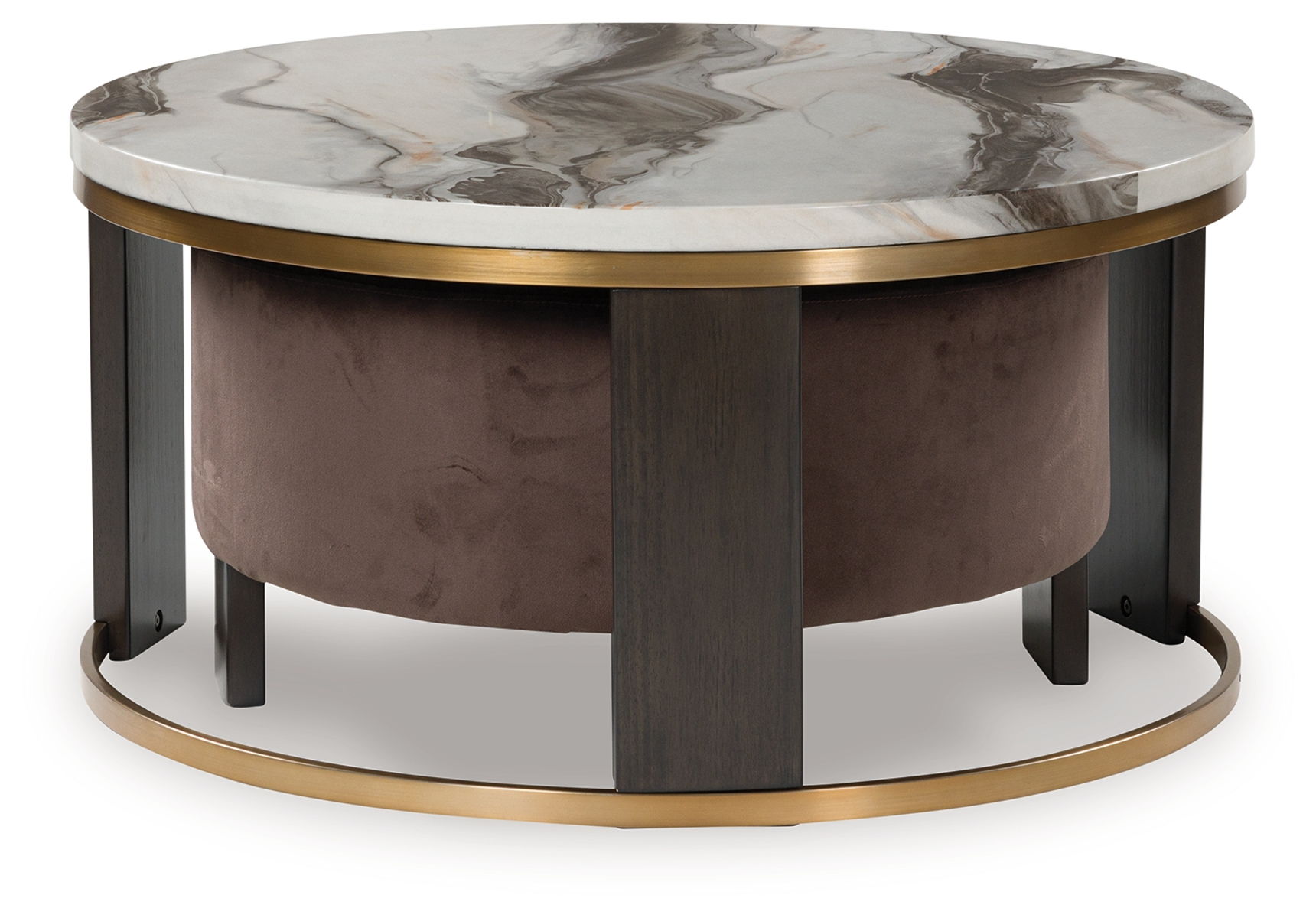 Jazmore - Nesting Cocktail Tables (Set of 2) - Brown / Brass Finish - Image 3