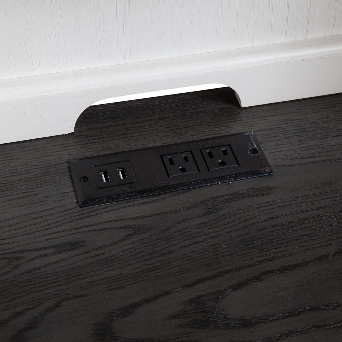 Allyson Park - L Shaped Desk With Hutch - Wirebrushed White / Charcoal - Image 6