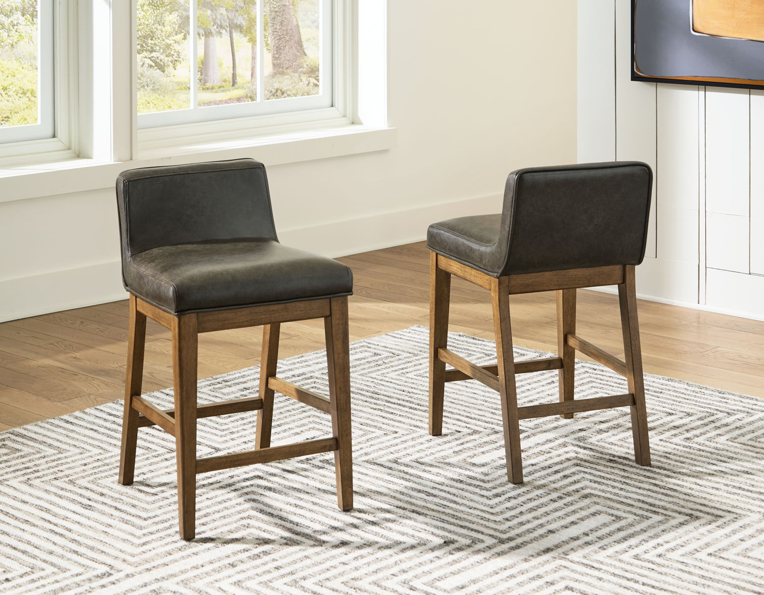 Cabalynn - Upholstered Barstool (Set of 2) - Two-tone Brown - Image 7