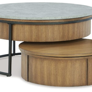 Fridley - Nesting Cocktail Tables (Set of 2) - Gray / Brown / Black