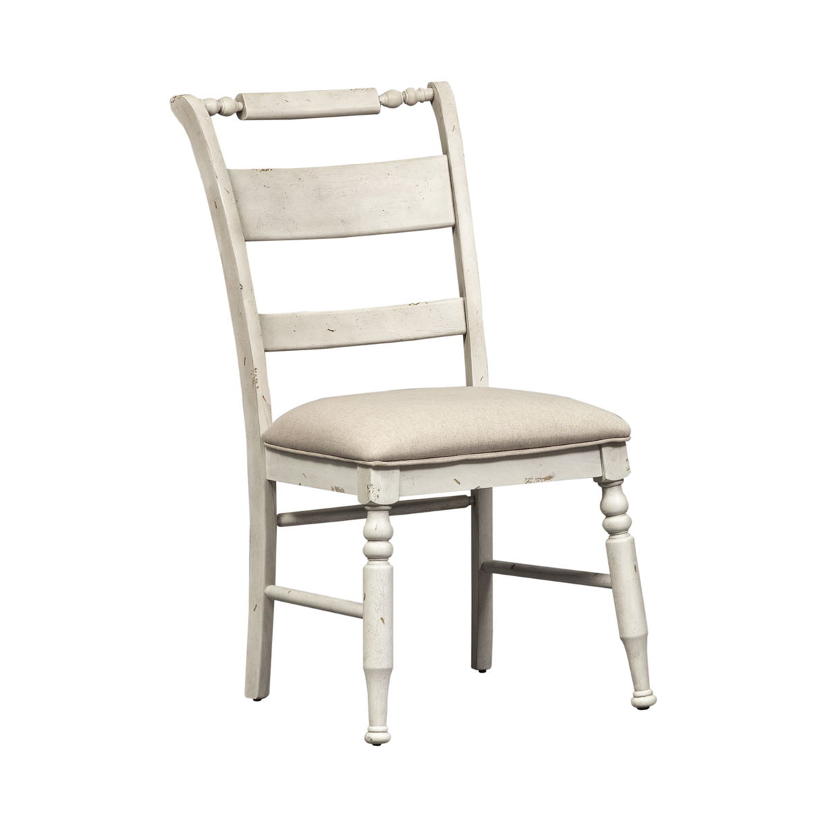 Whitney - Slat Back Side Chair - Antique Linen / Weathered Gray