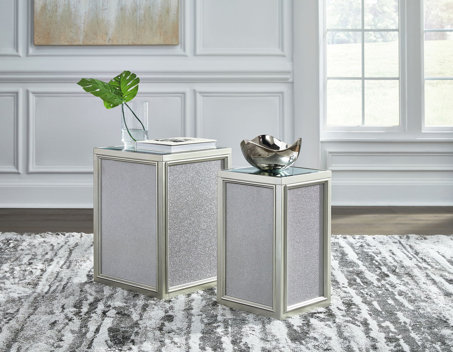 Traleena - Nesting End Tables (Set of 2) - Silver Finish - Image 2