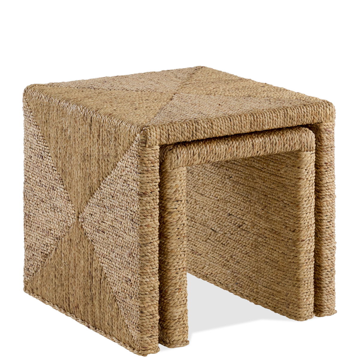 Rosalie - Woven Nesting Tables - Light Brown - Image 4