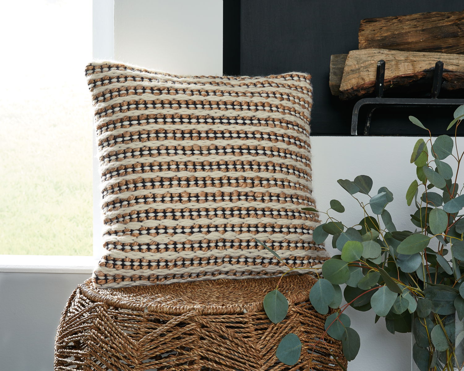 Nealington - Pillow - Brown / Black / White - Image 3