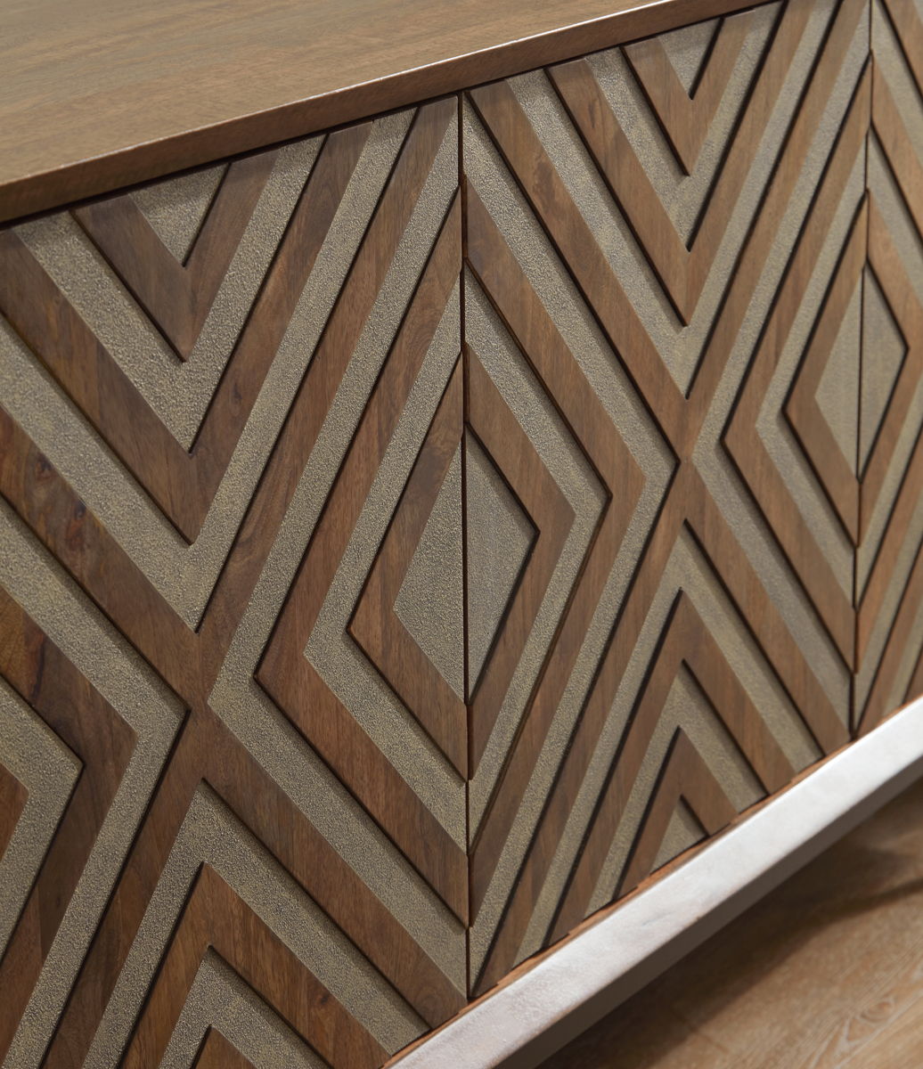 Dreggan - Accent Cabinet - Brown / Gold Finish - Image 3