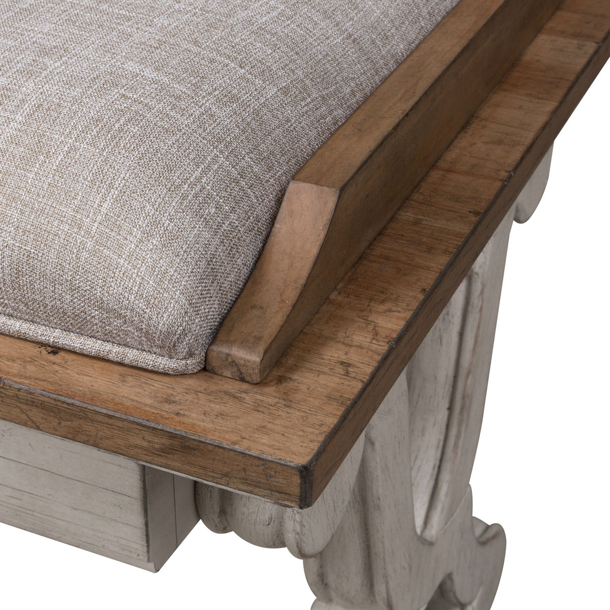 Farmhouse Reimagined - Bed Bench - Antique White / Chestnut Tops - Image 4